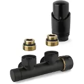Plieger Onderblok radiator set valvola design haaks zwart