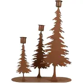 Clayre & Eef Kandelaar 14x14x26 cm Bruin Metaal