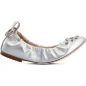 Jan Jansen Ballerina's Dames Zilver Leer Maat 38