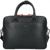Braun Büffel Novara aktetas leder 38 cm Laptopvak zwart