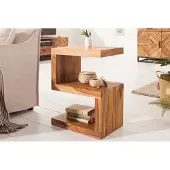 Invicta Handgemaakte bijzettafel S 60cm massief sheeshamhout verstelbaar - 39382