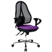 Topstar Bureaustoel Synchroonmechanisme Mesh, stof 2D armleuning Violet, zwart 110 kg Open Point SY Deluxe