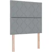 vidaXL LED Box Spring Bed met hoofdeinde Lichtgrijs 120 x 190 cm Stof