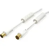 Goobay antennekabel 5,0 m, wit, met ferrieten (80 dB), 2x afgeschermd