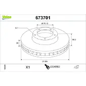Valeo 673701 Remschijf