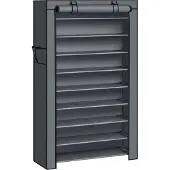 Songmics Schoenenrek met 10 planken, Grijs
