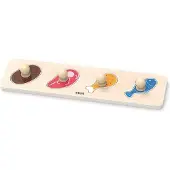 Viga Toys Houten Puzzel met Handvatten - Eten