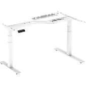 Worktrainer - Lumi Zit Sta Hoek Bureau - Hoogte 62-128 cm - Breedte 125-165 cm - Elektrisch Frame – In Hoogte Verstelbaar Onderstel - Wit - Met Geheugenfunctie