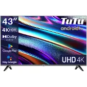 Tutu Android Smart TV - LED 4K UHD - 43 inch/110 cm - Frameless Design - Tripple Tuner DVB-T/T2/S/S2/C - HDMI x3, USB x2, CI+ - Voice Controle & Streaming apps - Geassembleerd in Eindhoven - TUS43UQ1A