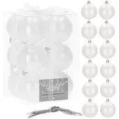 Springos Kerstballen | 12 Stuks | Mat Wit