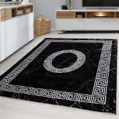 Muratap Plus vloerkleed laagpolig tapijt woonkamer zwart / wit- 240x340 cm