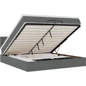vidaXL Ottoman bed met matras 200x200 cm stof donkergrijs