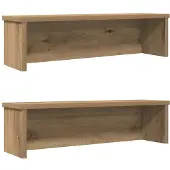 vidaXL Keukenrekken stapelbaar 2 st 60x15x16 cm artisanaal eikenkleur