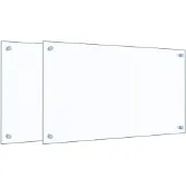 vidaXL Spatschermen keuken 2 st 70x40 cm gehard glas transparant
