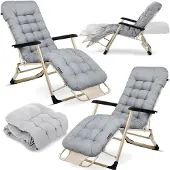 Sofotel Opvouwbare Ligbed met kussen ChillWell set van 2 stuks lichtgrijs