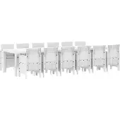 vidaXL Tuin Eettafel Set 13 st Wit Polt riet