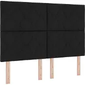 vidaXL LED boxspringbed met hoofdeinde, zwart, 140 x 200 cm, gestoffeerd
