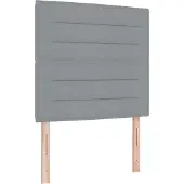 vidaXL LED boxspringbed met hoofdeinde, lichtgrijs, 90 x 200 cm, gestoffeerd