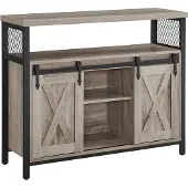 Vasagle Dressoir met 2 schuifdeuren, Grijs + Zwart