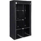 Songmics XL kledingkast met 2 kledingroedes, Zwart