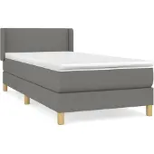Syfax Boxspring met matras stof donkergrijs 80x200 cm