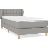 Syfax Boxspring met matras stof lichtgrijs 80x200 cm