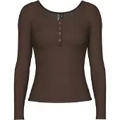 Pieces Shirt 'PCKitte' chocoladebruin