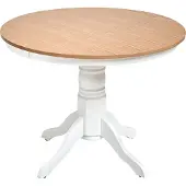 Beliani AKRON - Ronde eettafel - Lichtbruin - 100 cm - Essenhoutfineer