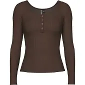 Pieces Shirt 'PCKitte' chocoladebruin
