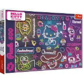 Trefl puzzel Neon Hello Kitty - 500 stukjes - kleurrijk karton.