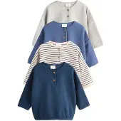 Next Shirt marine / saffier / taupe / grijs gemêleerd