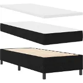 vidaXL Boxspring bed met kussen met hoofdeinde Zwart 200 x 80 cm Stof