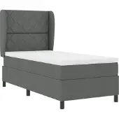 vidaXL Boxspring bed met hoofdeinde Donkergrijs 90 x 200 cm Stof