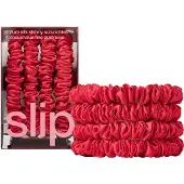 Slip Pure Silk Skinny Scrunchies Red Haarelastiek 4 st