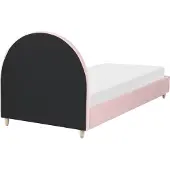 Beliani LANDEILLAU - Eenpersoonsbed - Roze - 90 x 200 cm - Fluweel