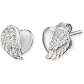 Engelsrufer Oorbellen, Oorbellen hart vleugels, (925 zilver)