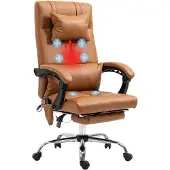 Vinsetto -Bürostuhl-Kunstleder, Stahl-66L x 67B x115-123H cm-Braun