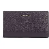 Coccinelle Leren portemonnee Metallic Soft Wallet Prune donkerpaars