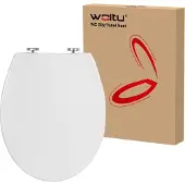Unyqoos WC-deksel, wc-bril met softclose-mechanisme, antibacteriële wc-bril, Fast Fix, wc-bril, wit