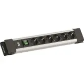 Bachmann CONNECTUS 6xCEE7/3, 1xschakelaar 2,0 m CEE7/7 grijs