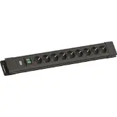 Bachmann CONNECTUS 9xCEE7/3, 1xschakelaar 2,0 m CEE7/7 zwart