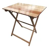 Wellhome Opvouwbare Nachtkastje Van Beukenhout Afwerking Met Vernis 70x70x76 Cm