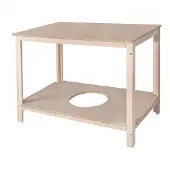 Wellhome Uitschuifbare Tafel Van Beukenhout Afwerking Zonder Vernis 120x75x75 Cm
