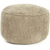 Lumaland zitzak poef van corduroy | Compacte 50L gaming poef met 3-in-1-functie: comfortabele kruk, handig tafeltje en stijlvolle voetenbank voor binnenshuis | Ø 25 x 45 cm - Beige
