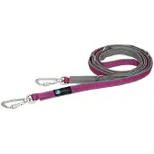 AnnyX SAFETY Hondenlijn – Grijs/Fuchsia – Extra Veilig – 4-voudig Verstelbaar – Gewatteerd – Sterk & Duurzaam