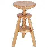 Wellhome Ronde Draaiende Houten Kruk Met Lak Afwerking 29x29x64 Cm