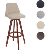 Generique Barkruk HWC-C43, barkruk, toonbankkruk, hout, kunstleer, draaibaar crème