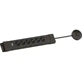Bachmann CONNECTUS 6xCEE7/3, 1xafstandsbediening 2,0 m CEE7/7 zwart