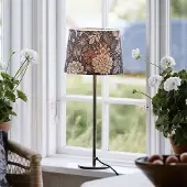 PR Home Tafellamp Base Dahlia, bruin / roest, Woon-/ Eetkamer, metaal, Tafellamp