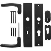 Starx Deurkruk op schild - Zwart - Aluminium - - Deurklink op SKG*** met kerntrekbeveiliging 195x50mm PC55/72 zwart